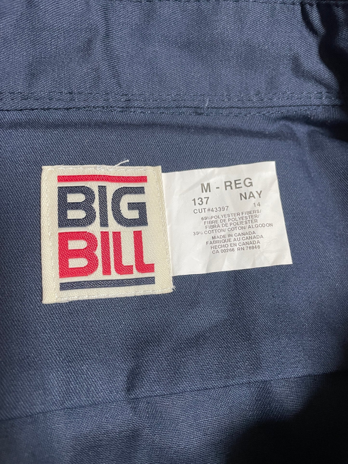 BIG BILL ネイビー半袖ワークシャツ