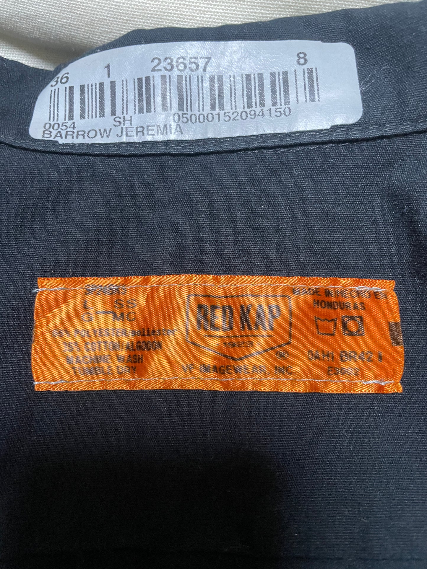 RED KAP レッドキャップ ブラック無地ワッペン ワークシャツ