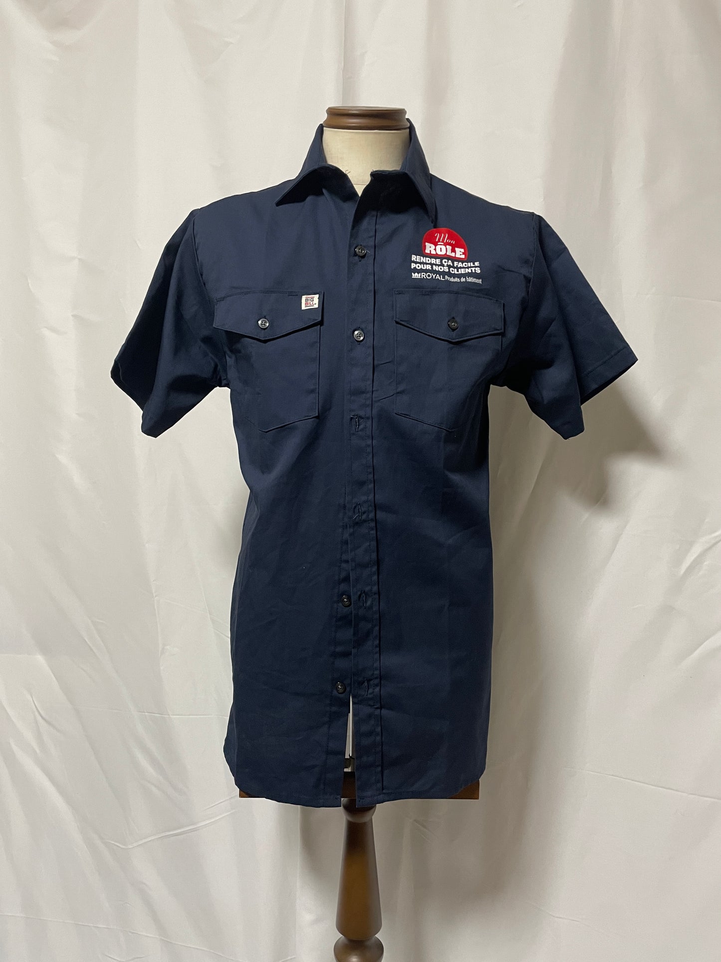BIG BILL ネイビー半袖ワークシャツ