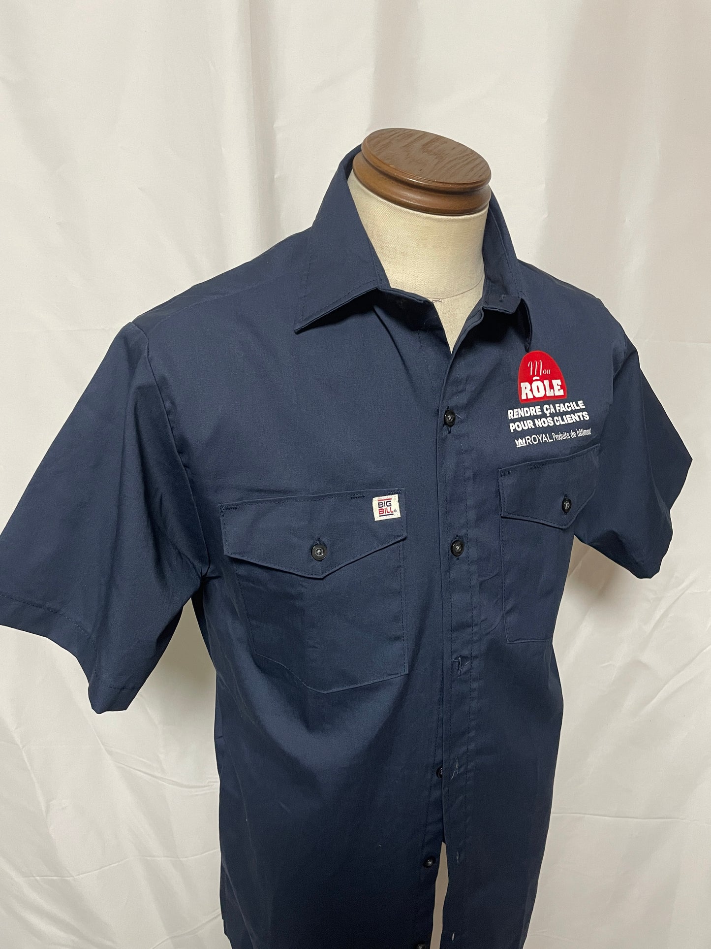 BIG BILL ネイビー半袖ワークシャツ