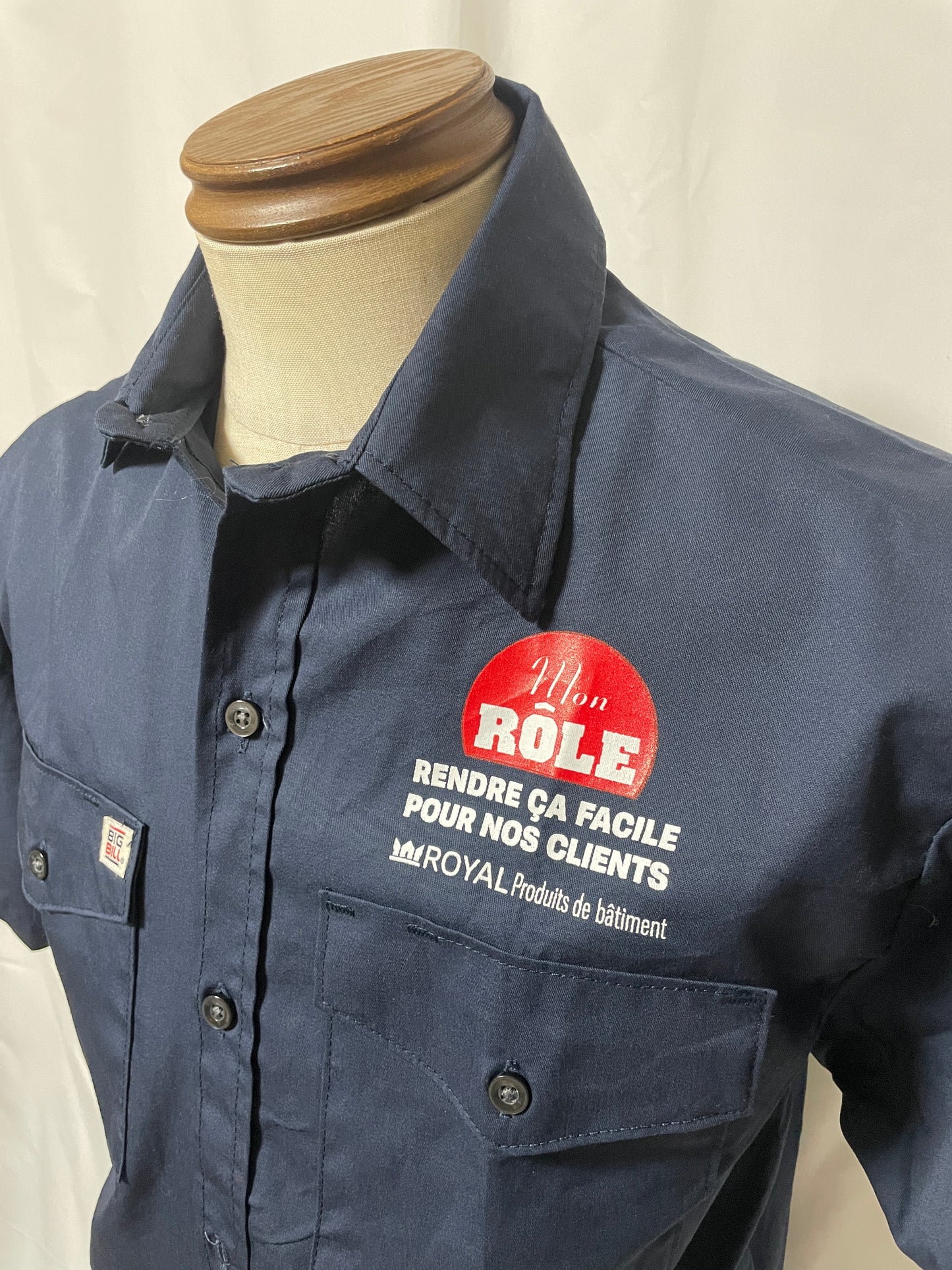 BIG BILL ネイビー半袖ワークシャツ