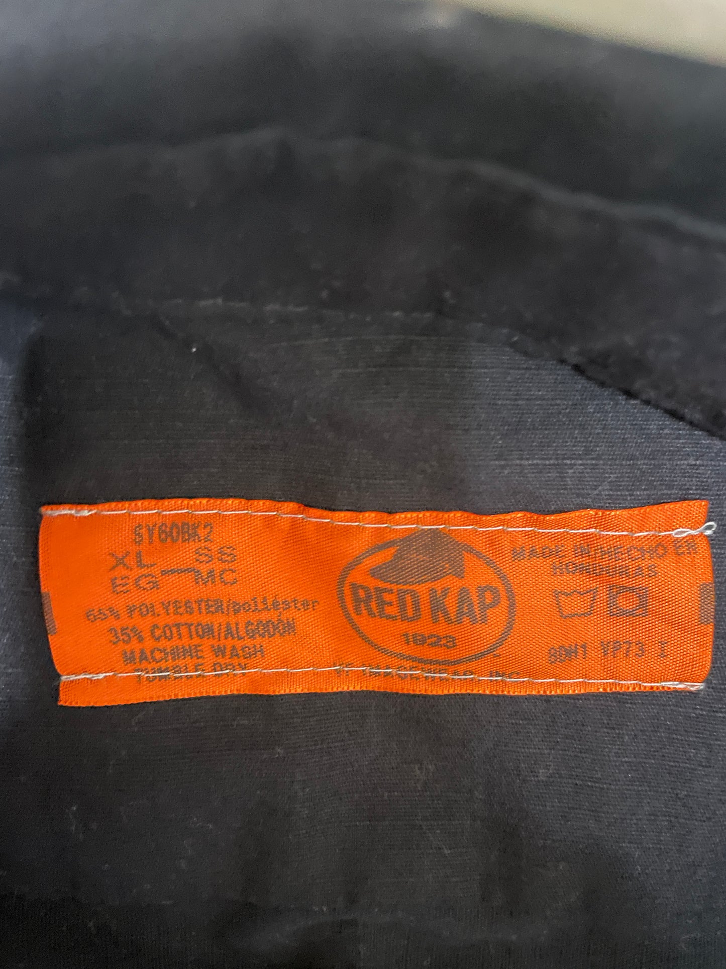 RED KAP レッドキャップ 黒無地 半袖ワークシャツ